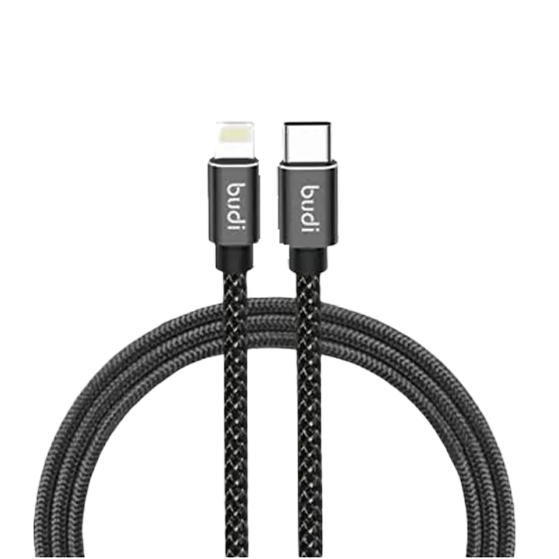 Budi DC206TL20B Cable 20W 2m Braided Metal Shell Mascom International.webp